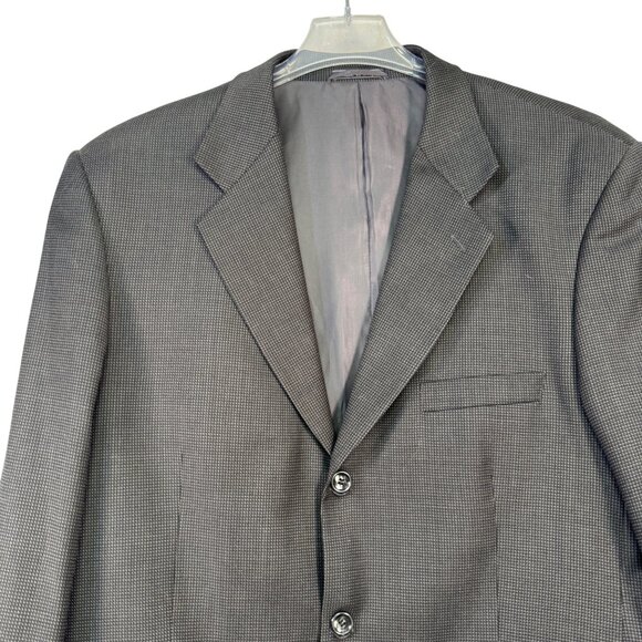 Naldini Mens Hand-Tailored Black Wool Blazer Super 120s Two-Button Size 42R - Picture 2 of 9